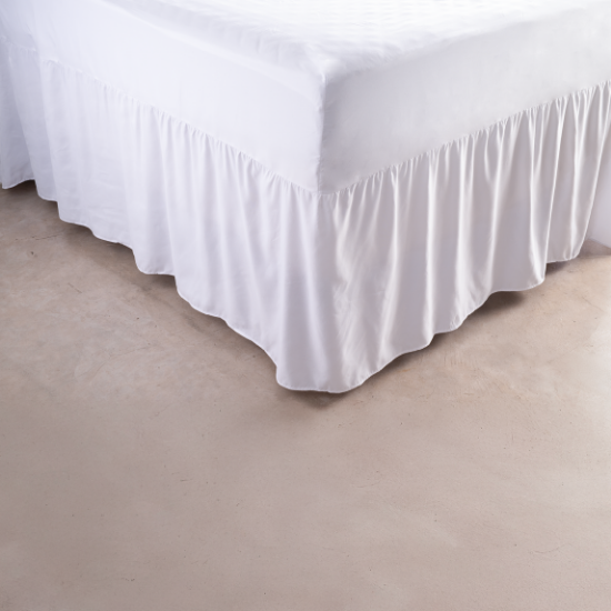 Picture of Fitted Sheet & Night Frill in One - White - Double