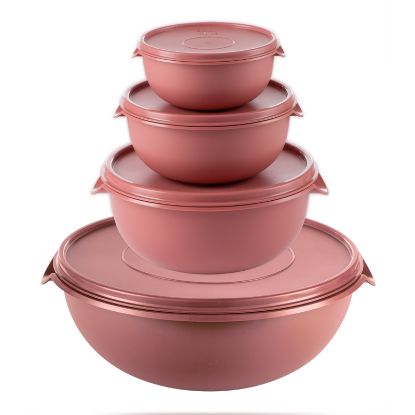 Picture of (PS211+PS300) 4pc Bowl Set W/Lids - Coral