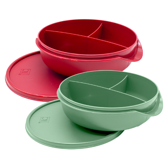 Picture of (2) 3 Division Bowls 1Lt Rose & Sage